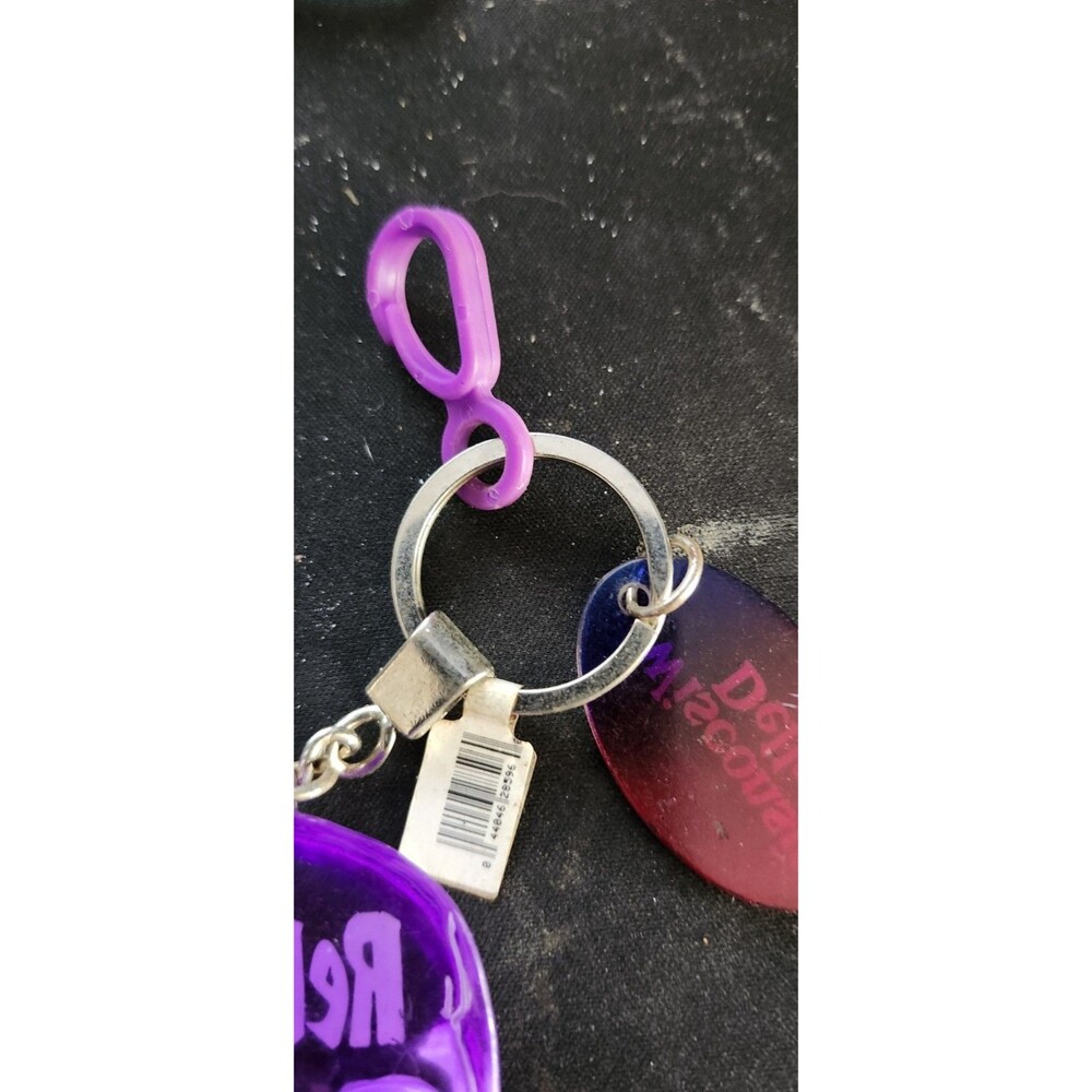 Rebecca Skull Keychain Purple Acrylic Wisconsin Dells Souvenir Novelty - Picture 3 of 3